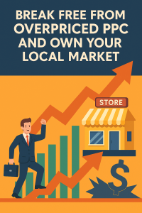 Infographic illustrating a strategy for local businesses to dominate their market, showcasing how they can succeed without relying on overpriced PPC ads by using innovative marketing solutions." This should work well for SEO and accessibility. Let me know if you'd like to adjust anything!