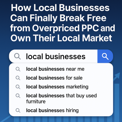 Feature image representing local business success, showcasing how businesses can dominate their local market without relying on overpriced PPC ads, using innovative Search Box Optimization." This will help with SEO while providing a clear description of the image. Let me know if you'd like any changes